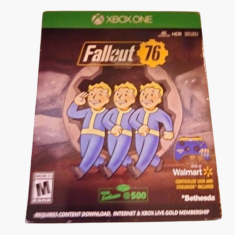 Fallout 76 Xbox One Game Disc Bethesda Steelbook Case